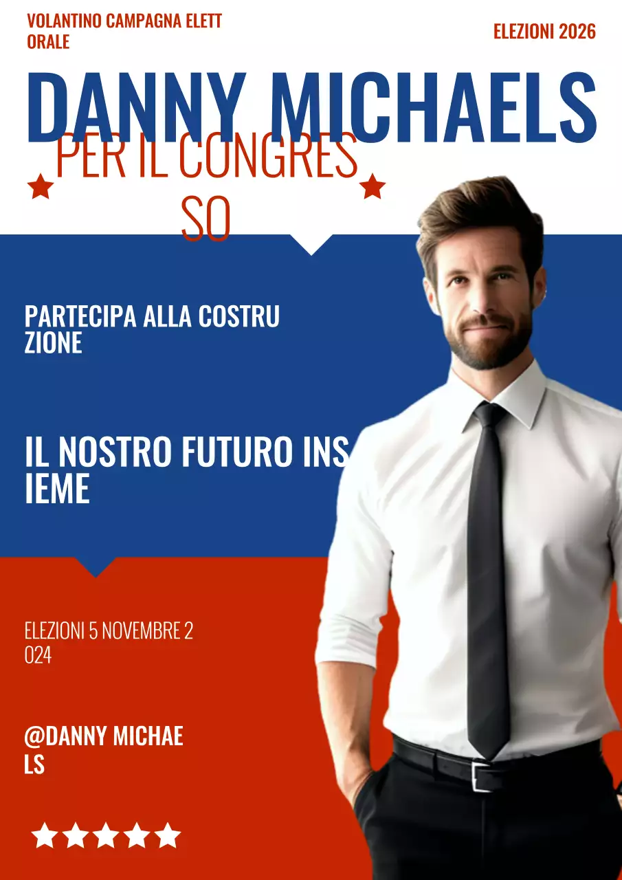 Giornata moderna di registrazione degli elettori blu e rossi - Volantino di preparazione alle elezioni presidenziali del 2024