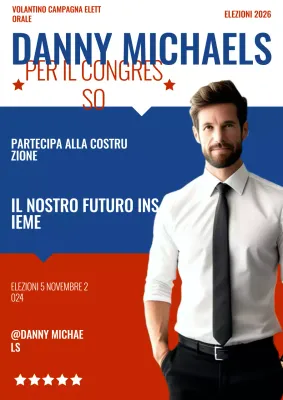 Giornata moderna di registrazione degli elettori blu e rossi - Volantino di preparazione alle elezioni presidenziali del 2024