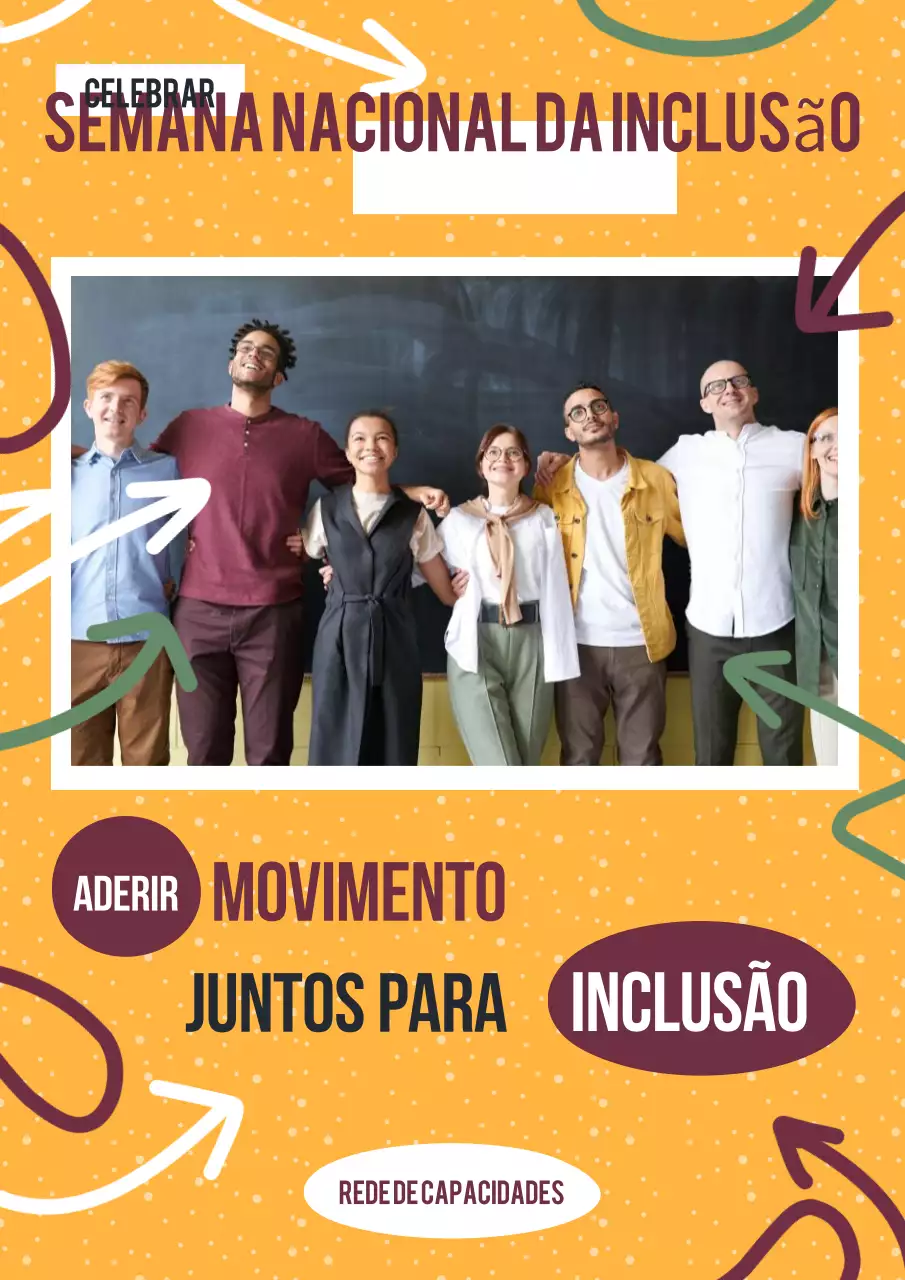 Promoção da Semana Nacional da Inclusão Laranja e Vermelha Moderna