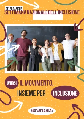 Promozione della Settimana nazionale dell'inclusione arancione e rossa moderna
