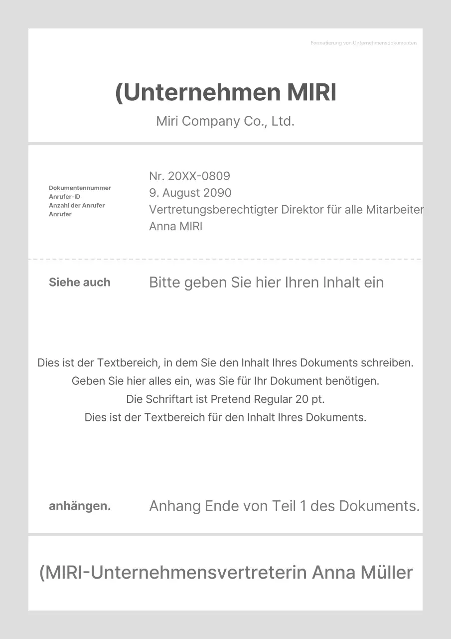 Eine einfache graue und weiße Unternehmensvorlage