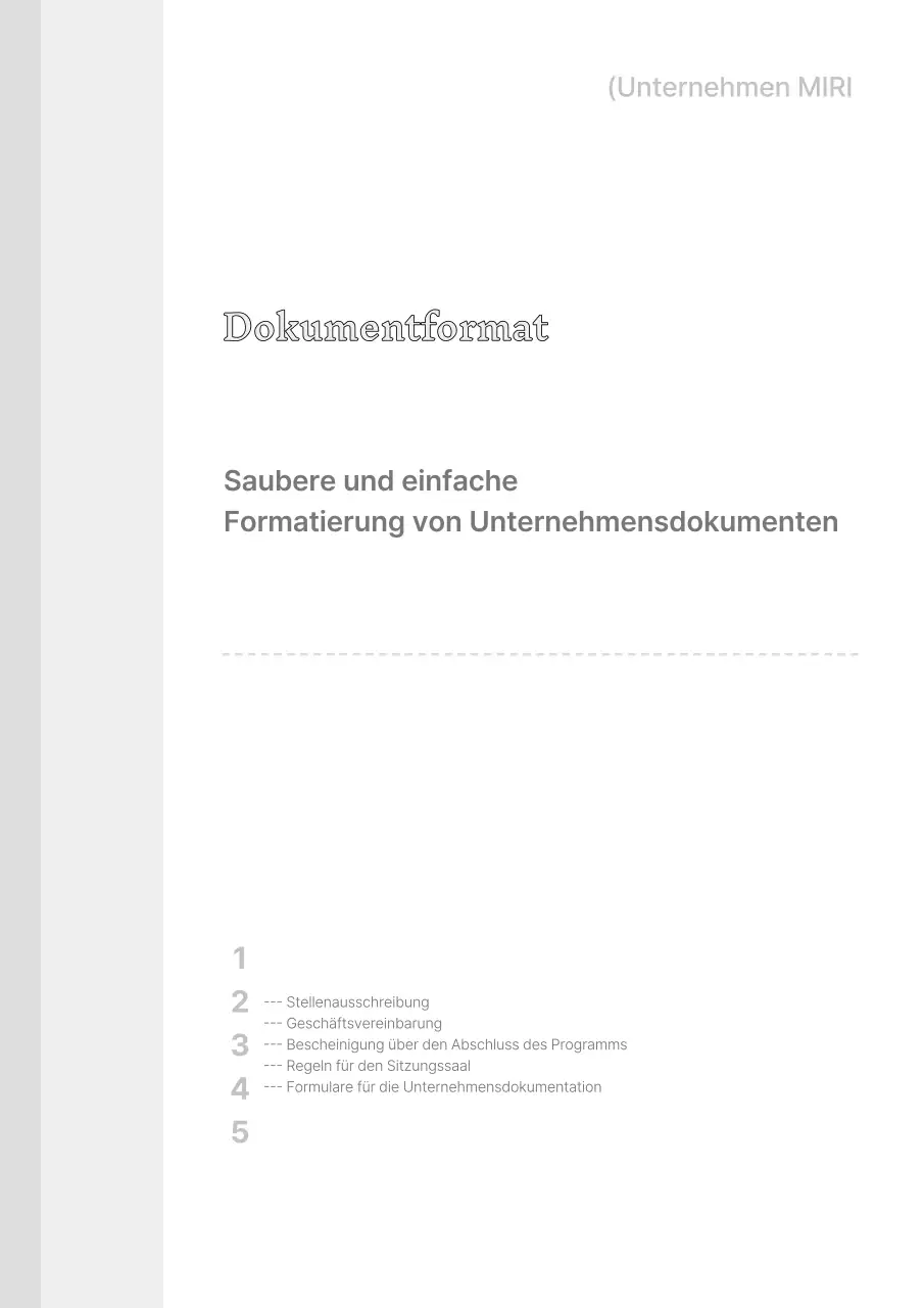 Eine einfache graue und weiße Unternehmensvorlage