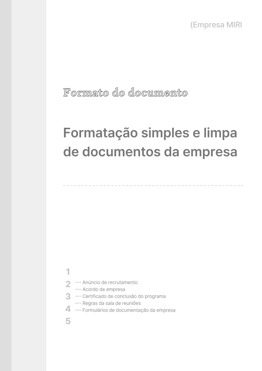 Um conjunto simples de modelos empresariais a cinzento e branco