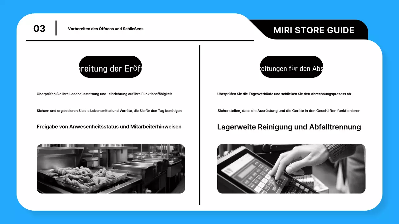 Ein Leitfaden zur Führung eines trendigen Geschäfts in Hellblau und Schwarz erklärt
