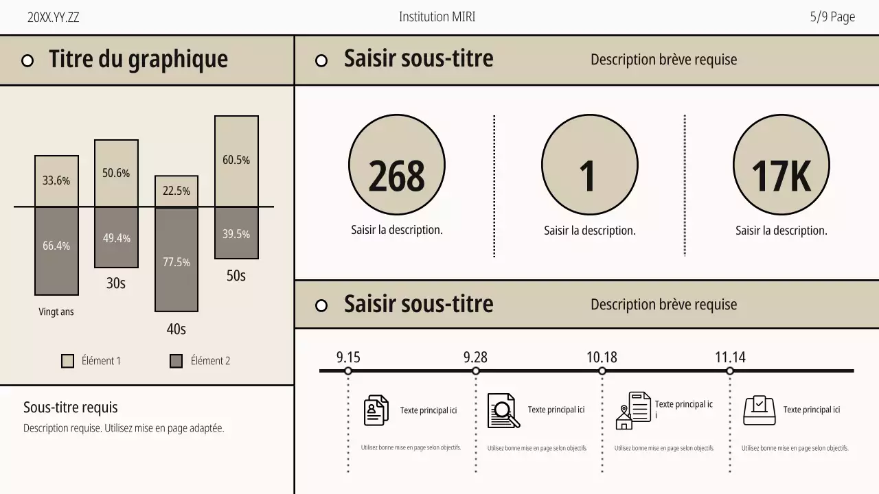 Guide moderne de la journée d'inscription des électeurs en beige et en noir et blanc