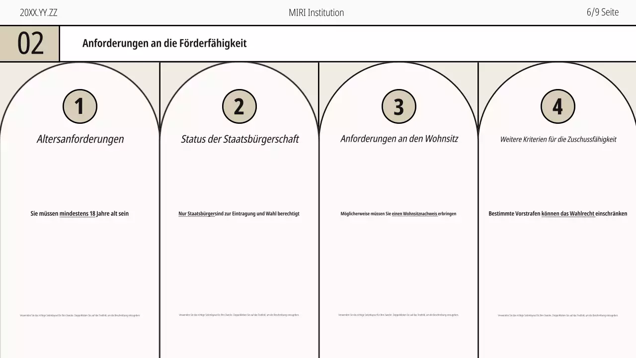 Beigefarbener und schwarz-weißer moderner Leitfaden zum Tag der Wählerregistrierung
