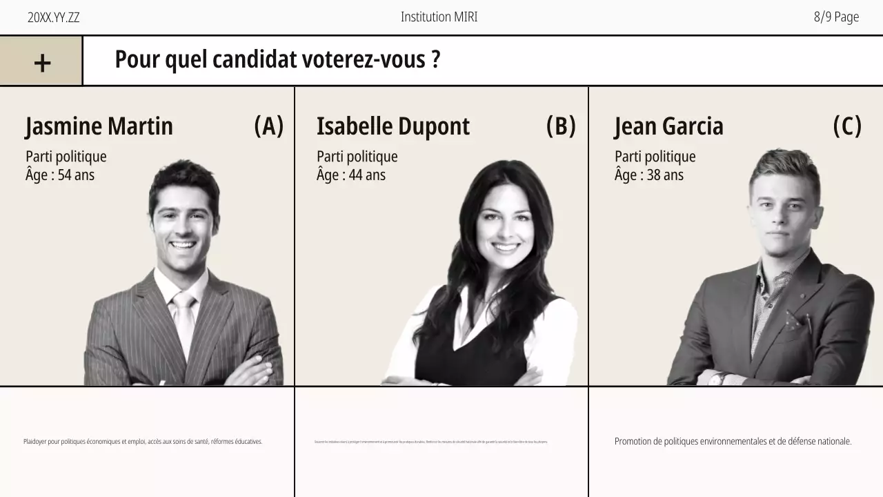 Guide moderne de la journée d'inscription des électeurs en beige et en noir et blanc