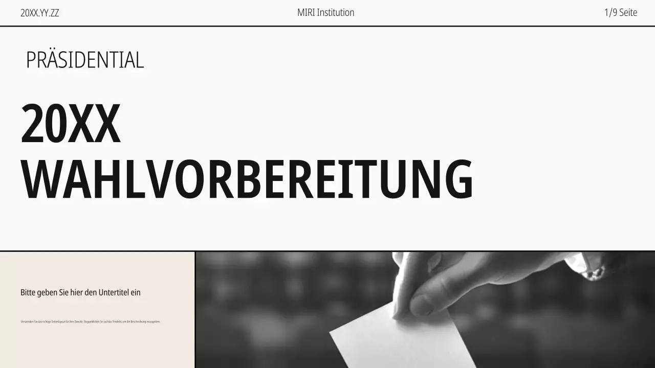 Beigefarbener und schwarz-weißer moderner Leitfaden zum Tag der Wählerregistrierung