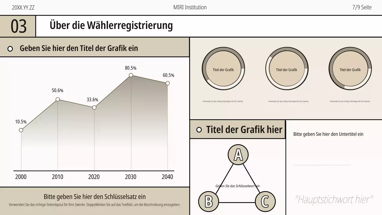 Beigefarbener und schwarz-weißer moderner Leitfaden zum Tag der Wählerregistrierung