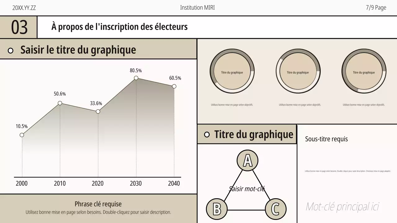 Guide moderne de la journée d'inscription des électeurs en beige et en noir et blanc