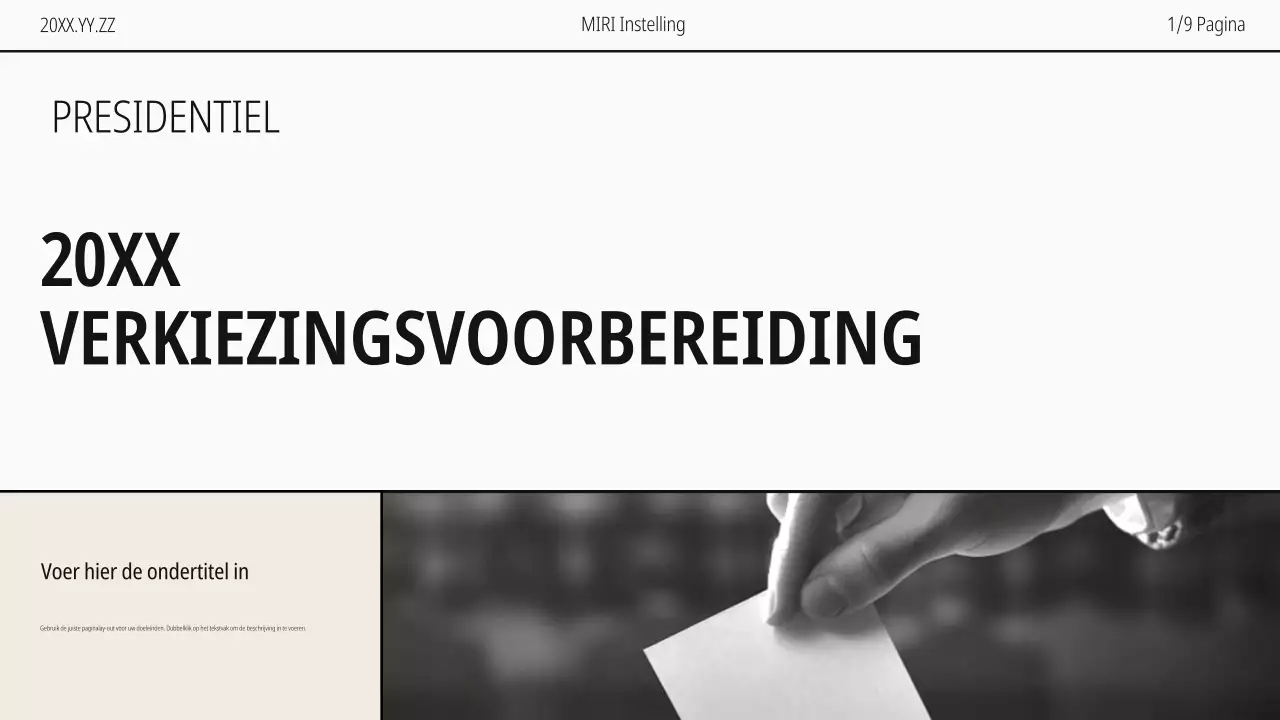 Kiezersregistratiegids in beige en zwart-wit