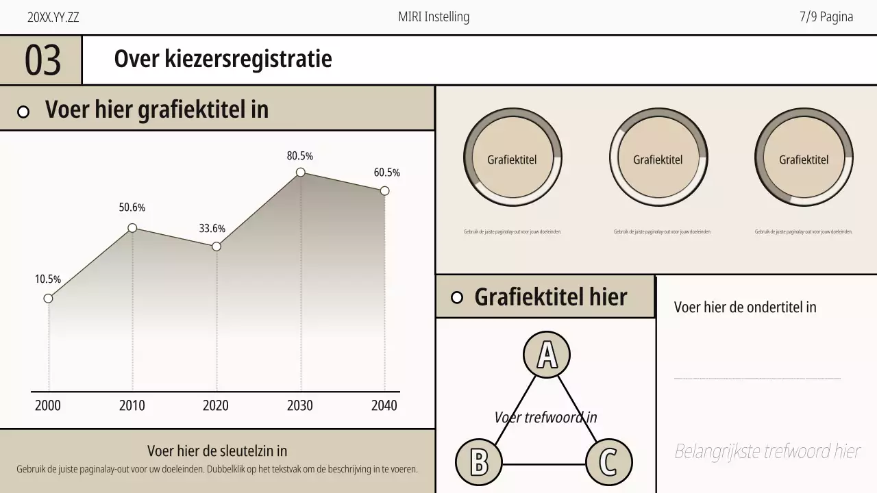 Kiezersregistratiegids in beige en zwart-wit