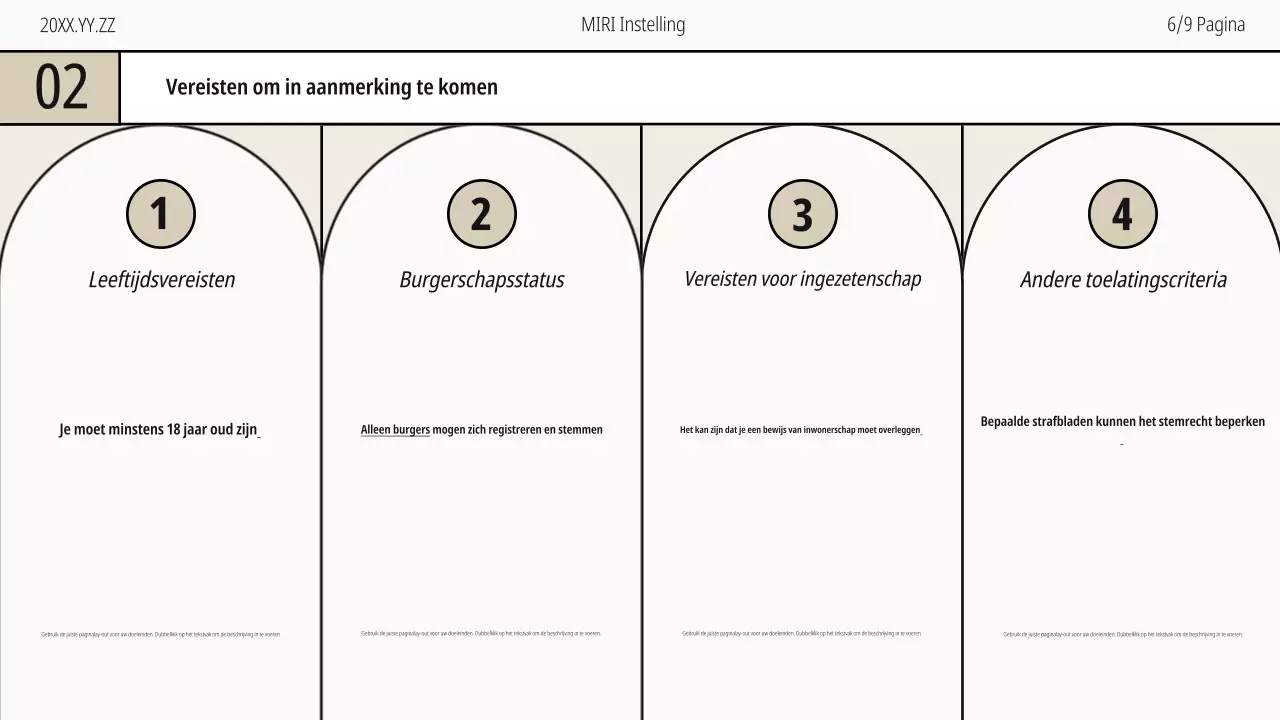 Kiezersregistratiegids in beige en zwart-wit