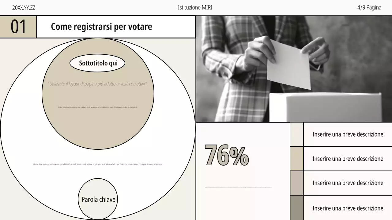 Guida moderna alla Giornata della registrazione degli elettori in beige e in bianco e nero