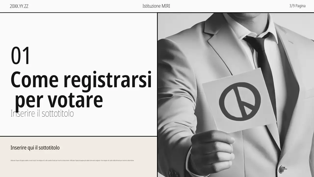 Guida moderna alla Giornata della registrazione degli elettori in beige e in bianco e nero