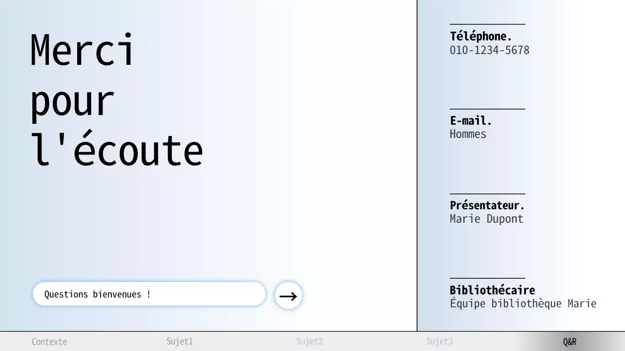 Matériel de conférence sur l'alphabétisation moderne en bleu ciel et en gris