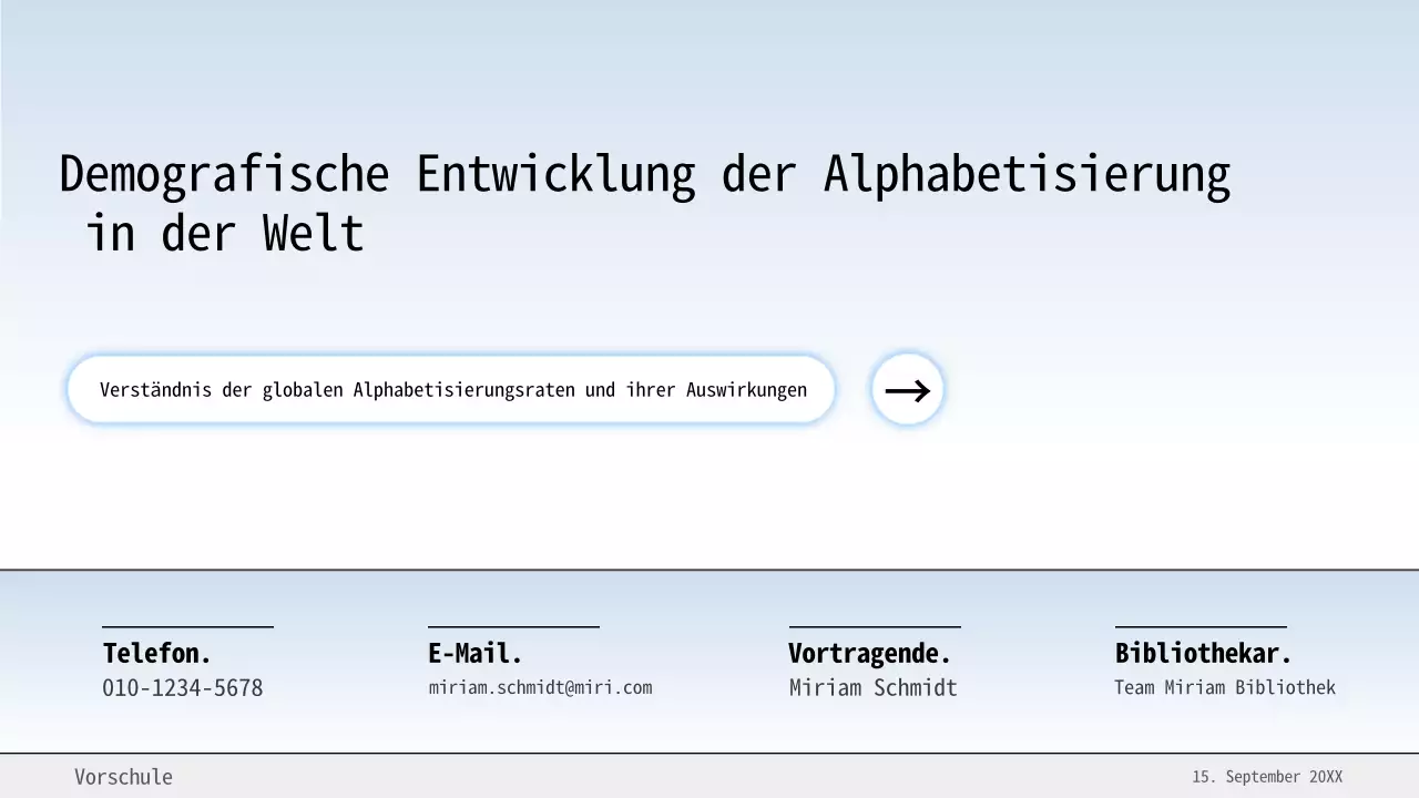 Himmelblau und Grau Moderne Alphabetisierung Vortragsmaterial