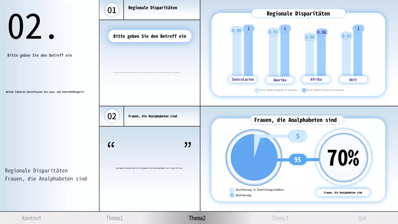 Himmelblau und Grau Moderne Alphabetisierung Vortragsmaterial