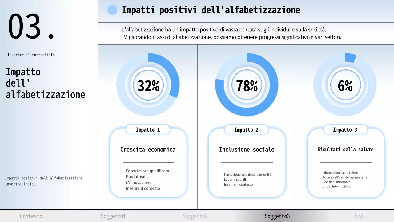 Materiale didattico per l'alfabetizzazione moderna di colore azzurro e grigio