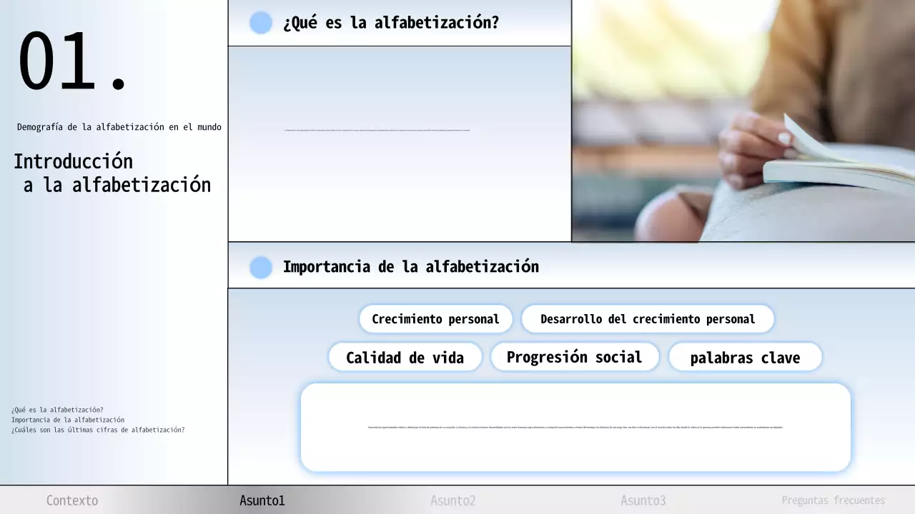 Skyblue And Grey Modern Literacy Lecture Material