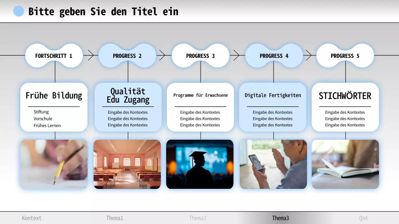 Blaue und weiße Minimal Literacy Studienmaterialien