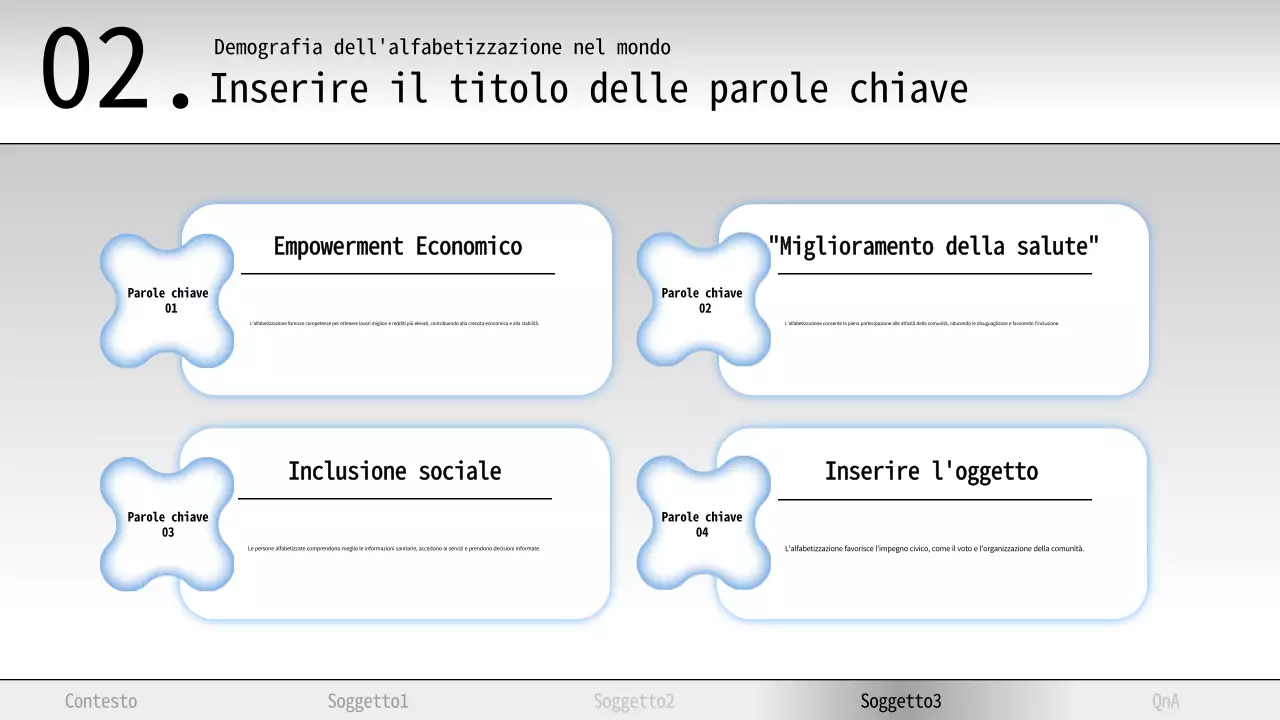 Materiale di studio minimo di alfabetizzazione blu e bianco