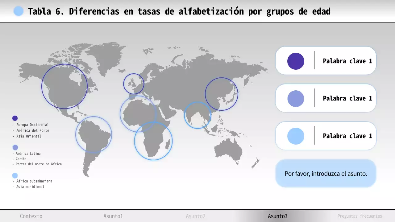 Material de estudio de alfabetización mínima en azul y blanco