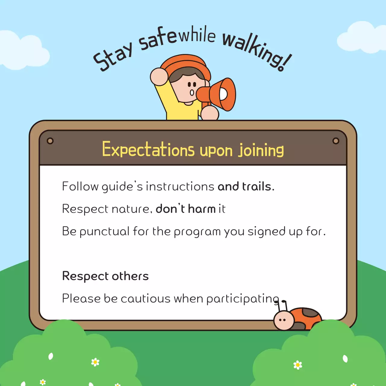 Promote a green and brown recruitment drive for a healing walk