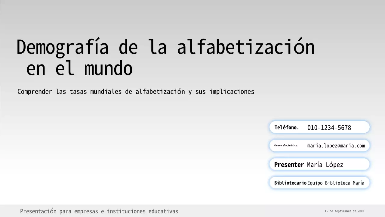 Material de estudio de alfabetización mínima en azul y blanco