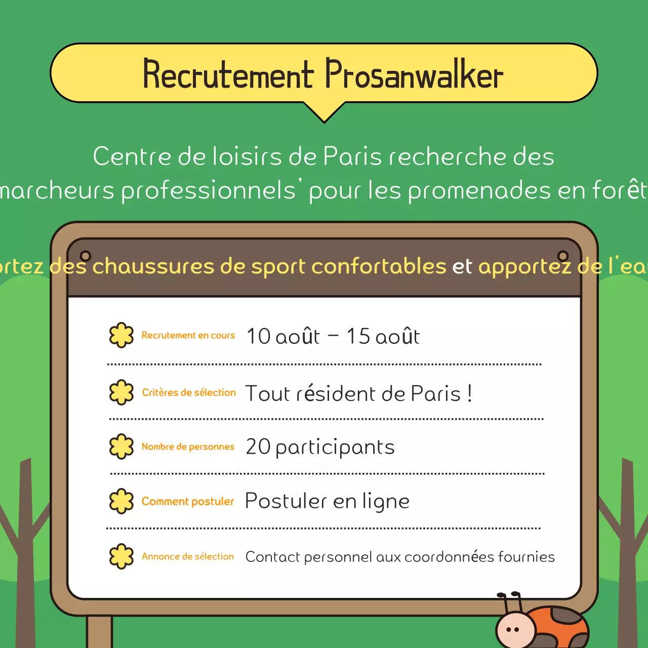 Promouvoir une promenade verte et brune dans le parc