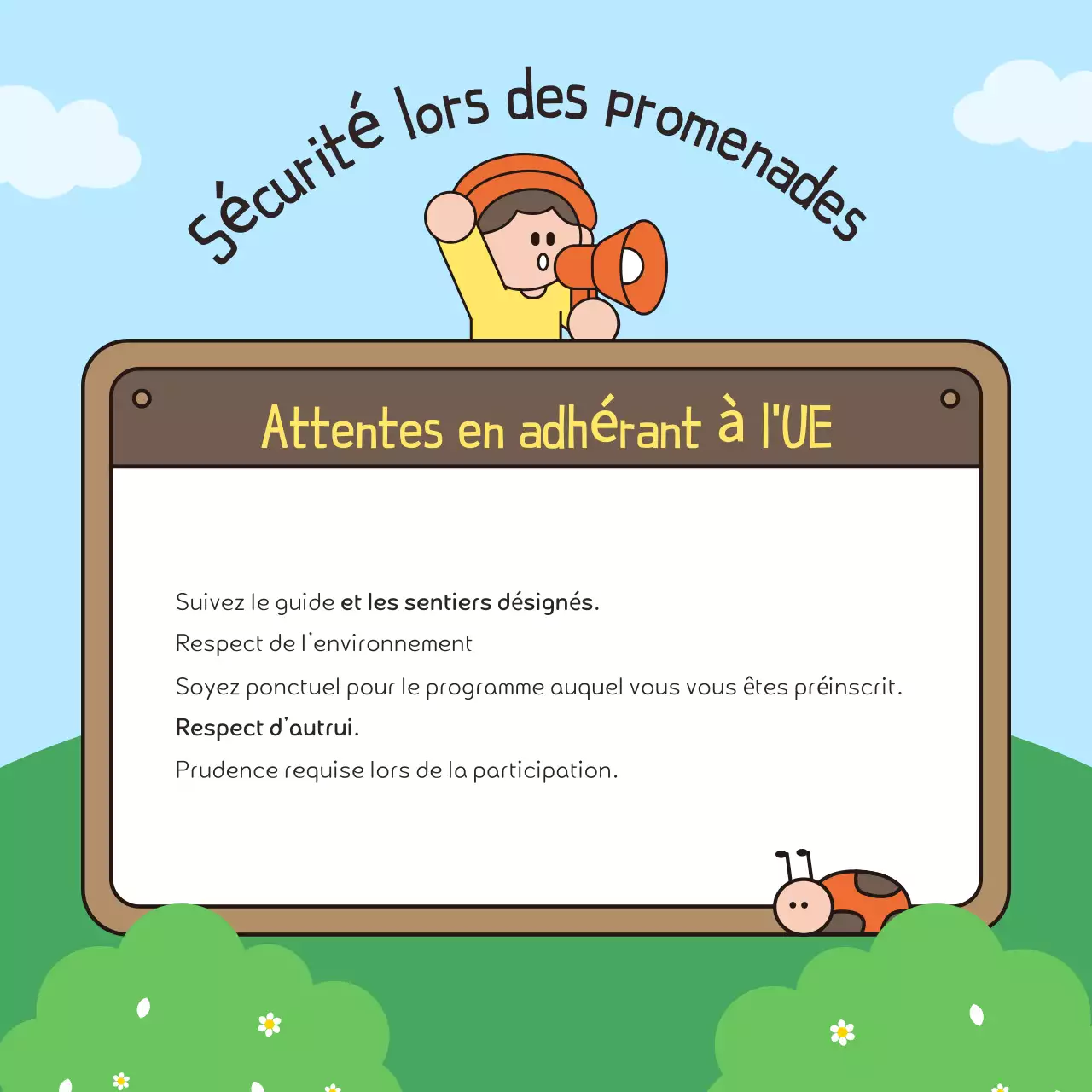 Promouvoir une promenade verte et brune dans le parc