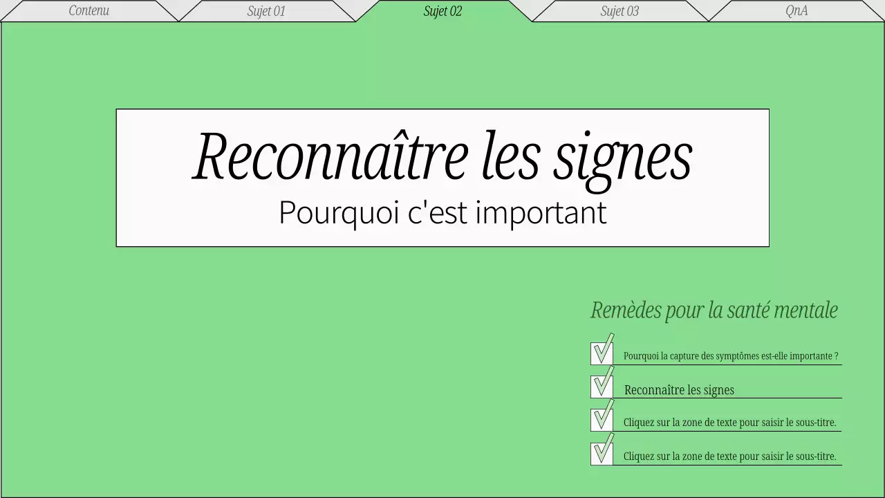 Matériel de conférence sur les soins de santé mentale minimaux en rouge et gris