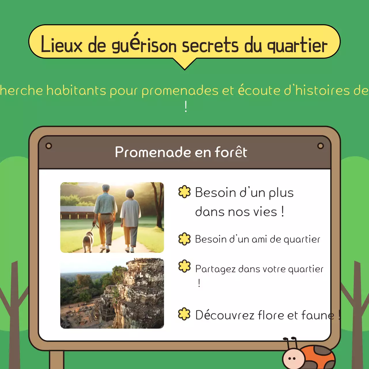 Promouvoir une promenade verte et brune dans le parc