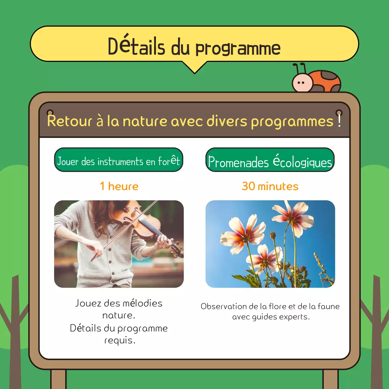 Promouvoir une promenade verte et brune dans le parc