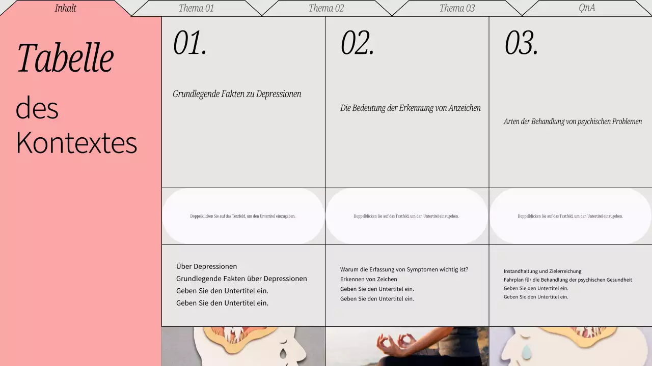 Rot und Grau Minimal Mental Wellness Care Vortragsmaterial