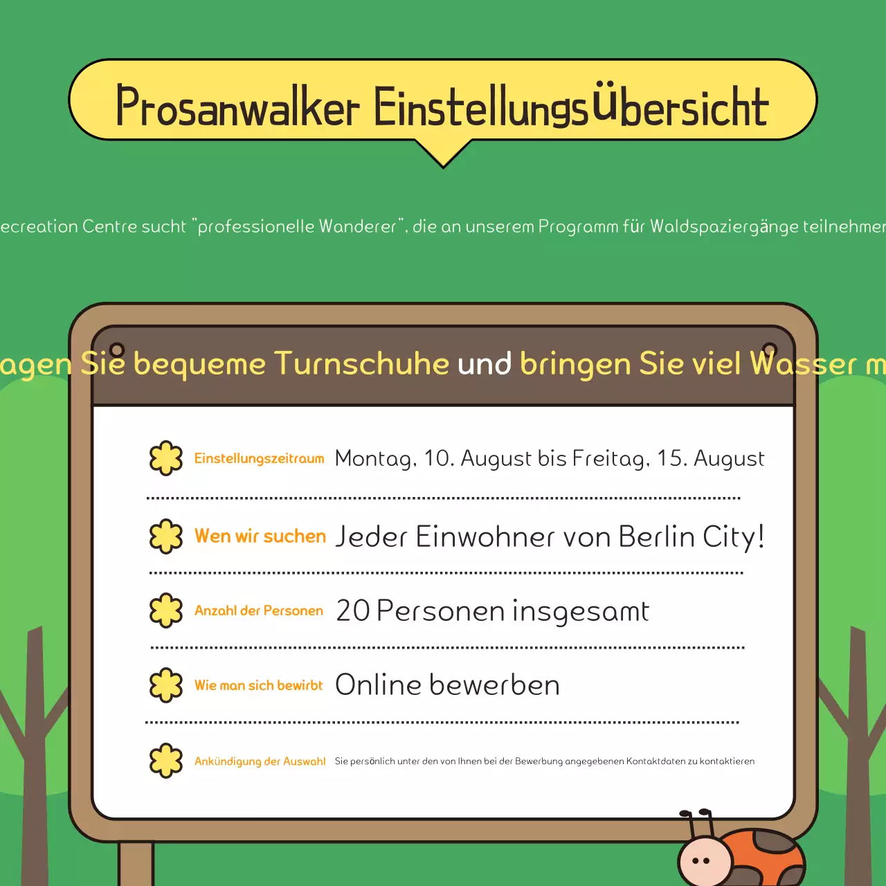 Förderung eines grün-braunen Spaziergangs im Park