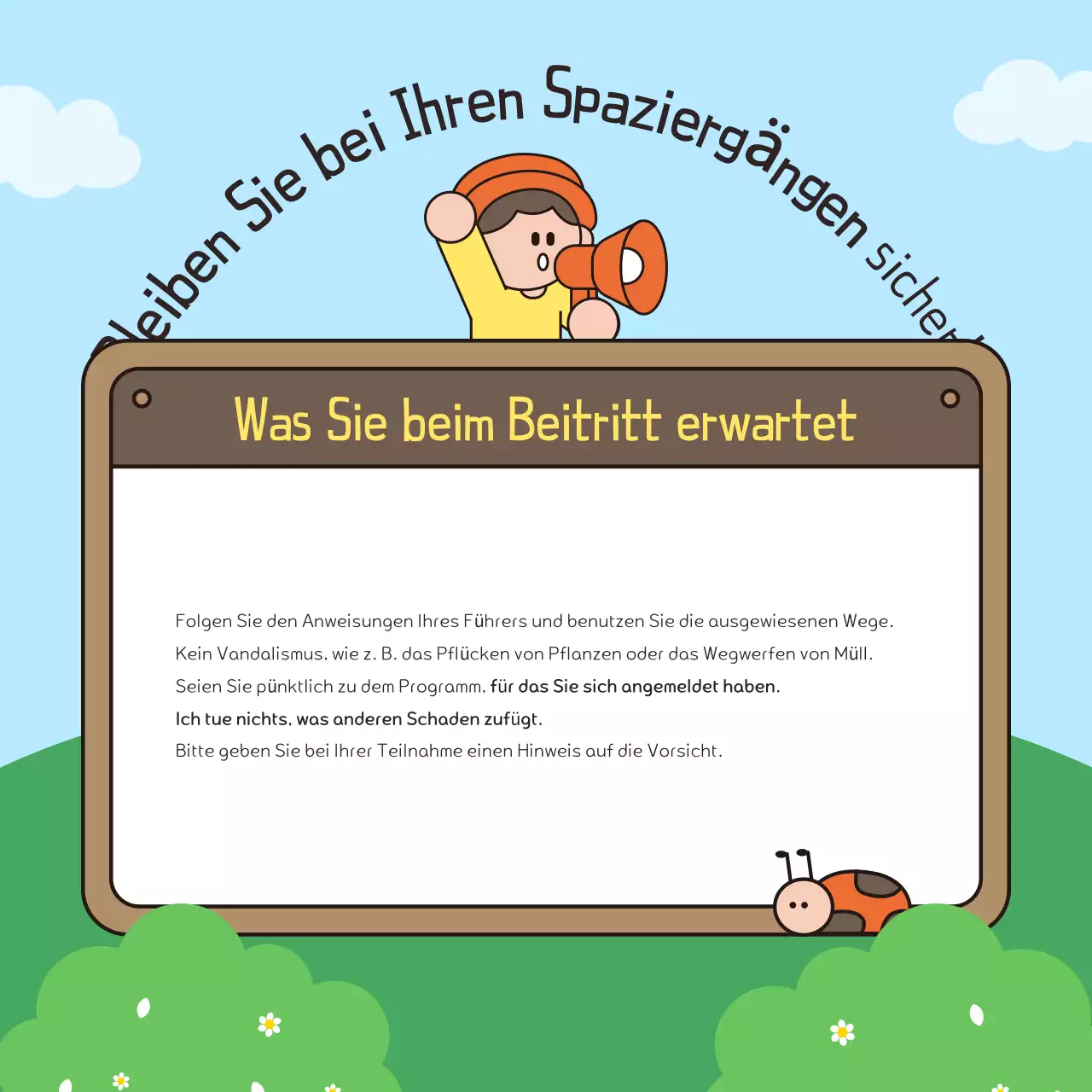 Förderung eines grün-braunen Spaziergangs im Park