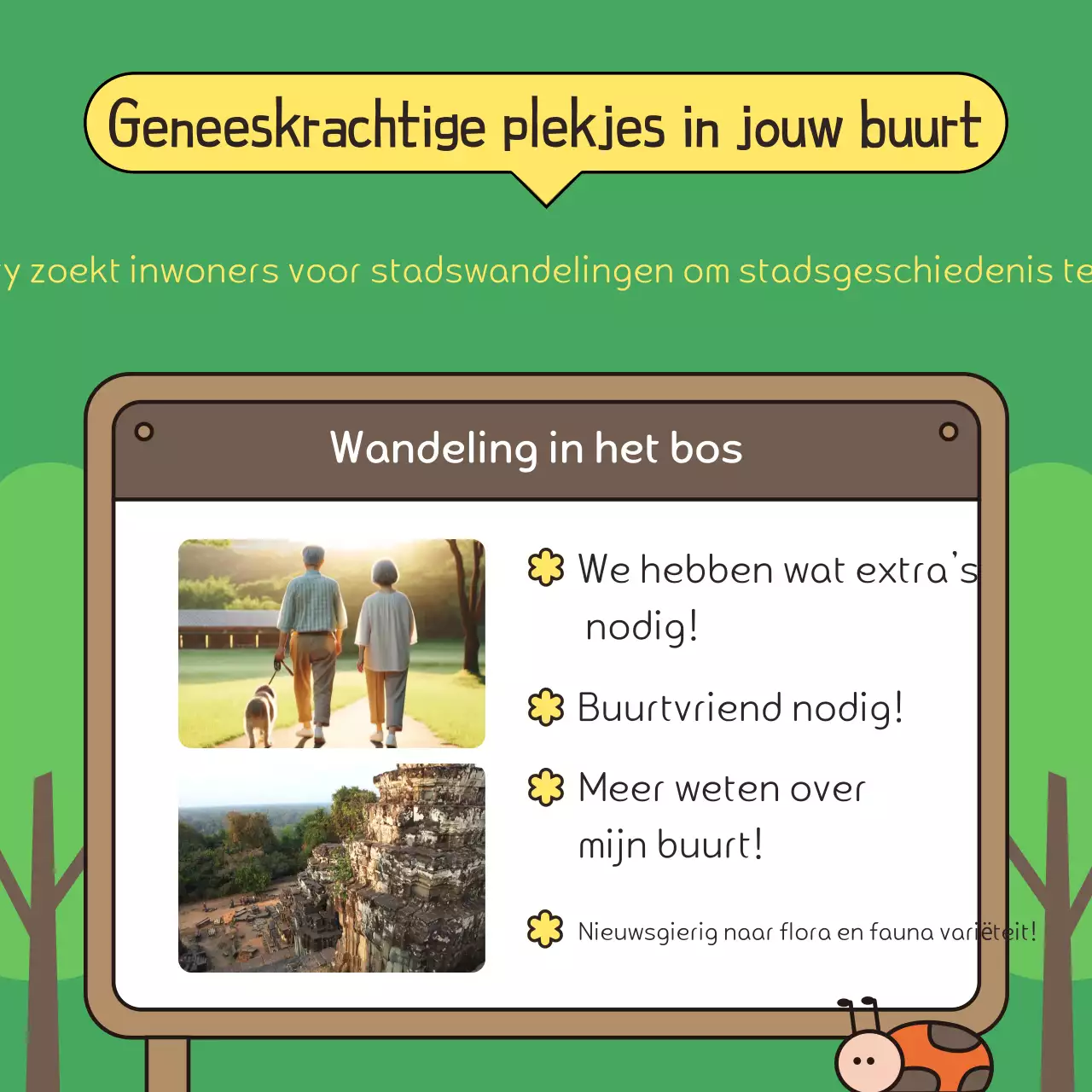 Bevorder een groene en bruine wandeling in het park