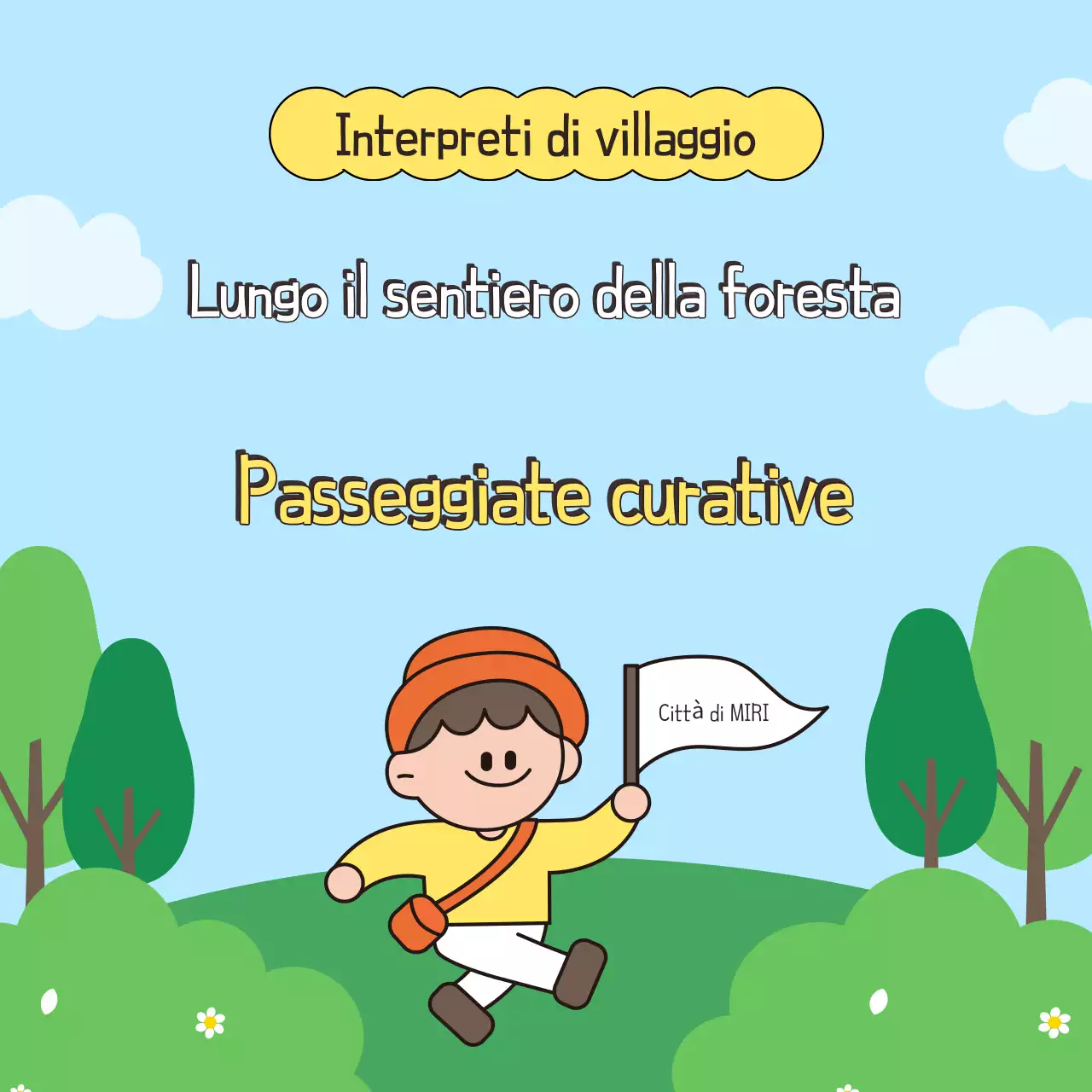 Promuovere una passeggiata verde e marrone nel parco