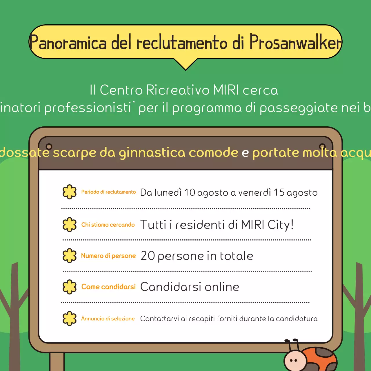 Promuovere una passeggiata verde e marrone nel parco