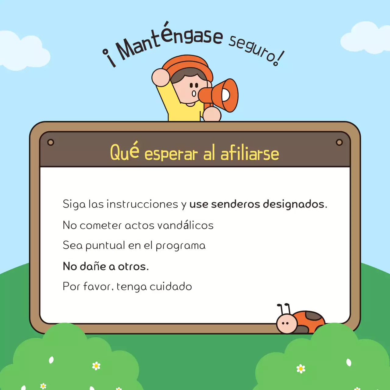 Promover un paseo verde y marrón por el parque