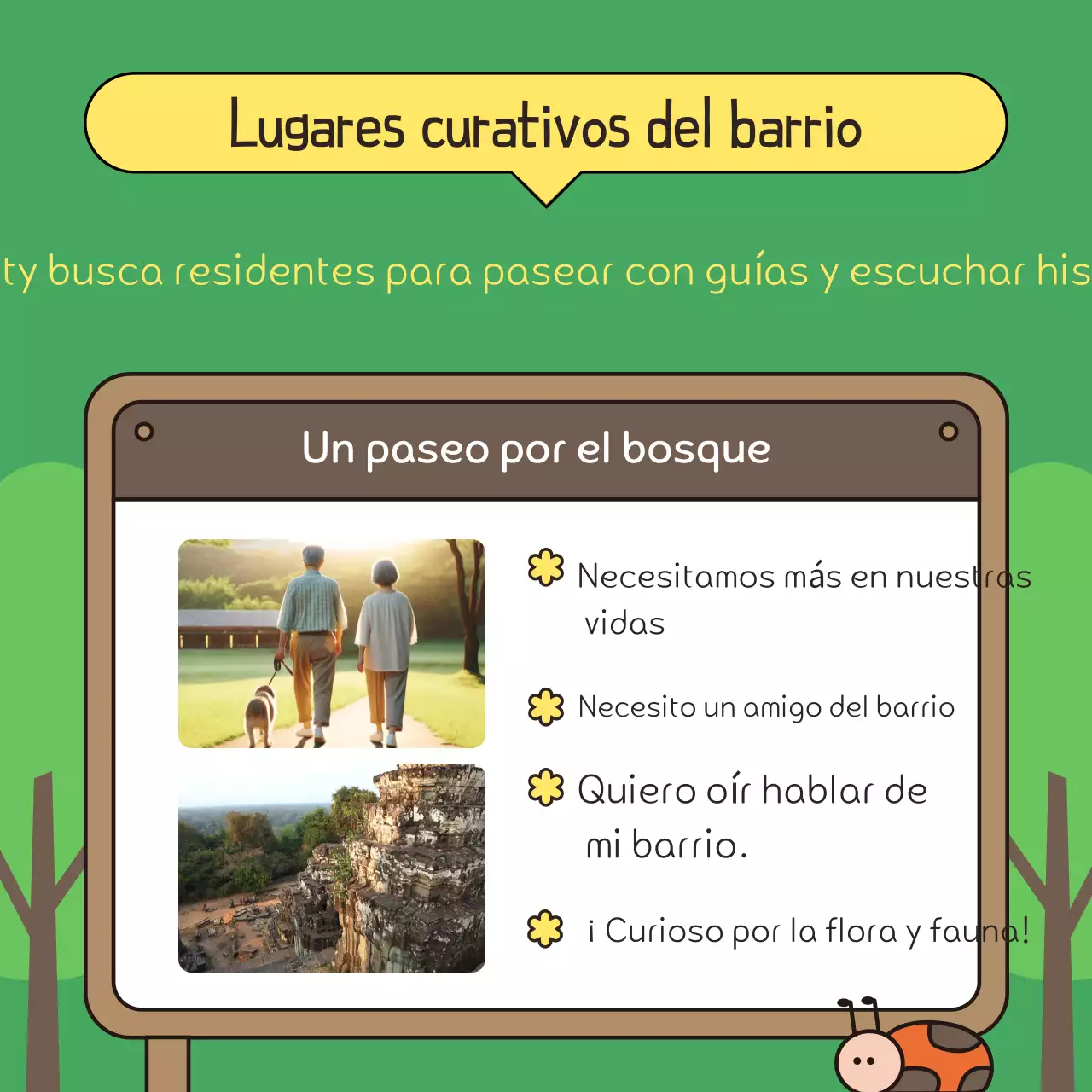 Promover un paseo verde y marrón por el parque