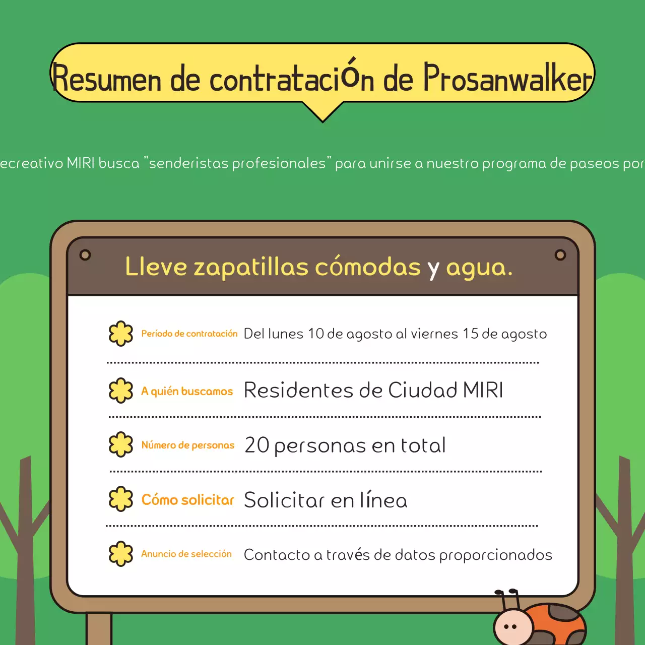 Promover un paseo verde y marrón por el parque