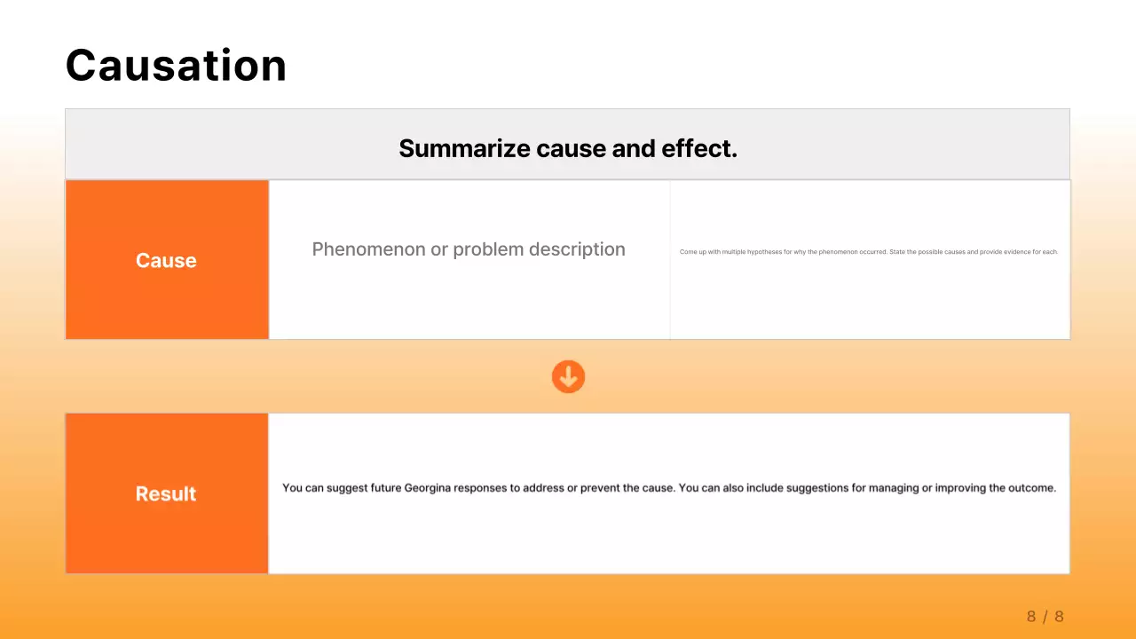 A simple corporate report in orange and light blue