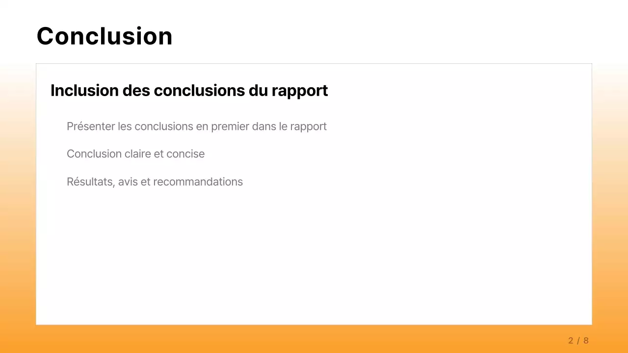 Un rapport d'entreprise simple en orange et bleu clair