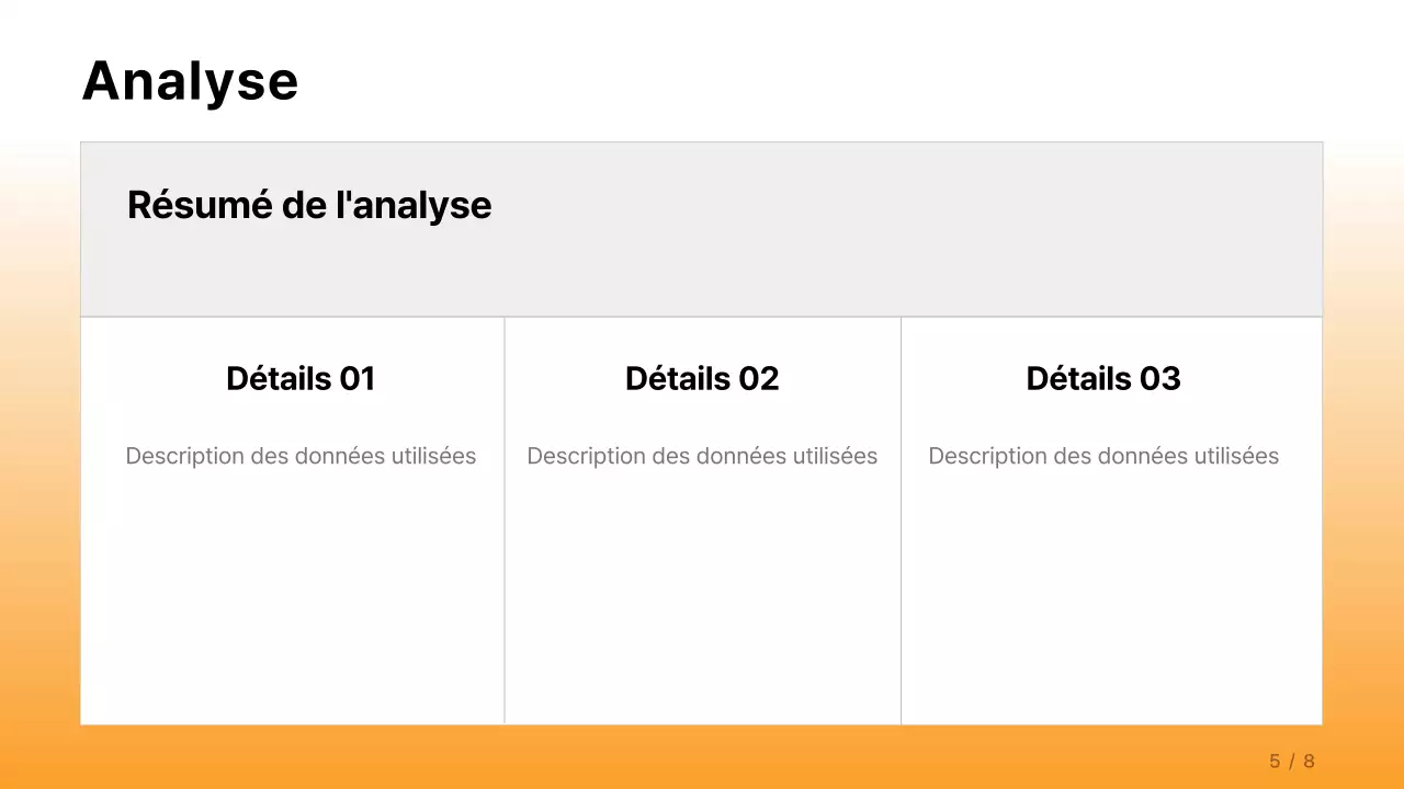 Un rapport d'entreprise simple en orange et bleu clair