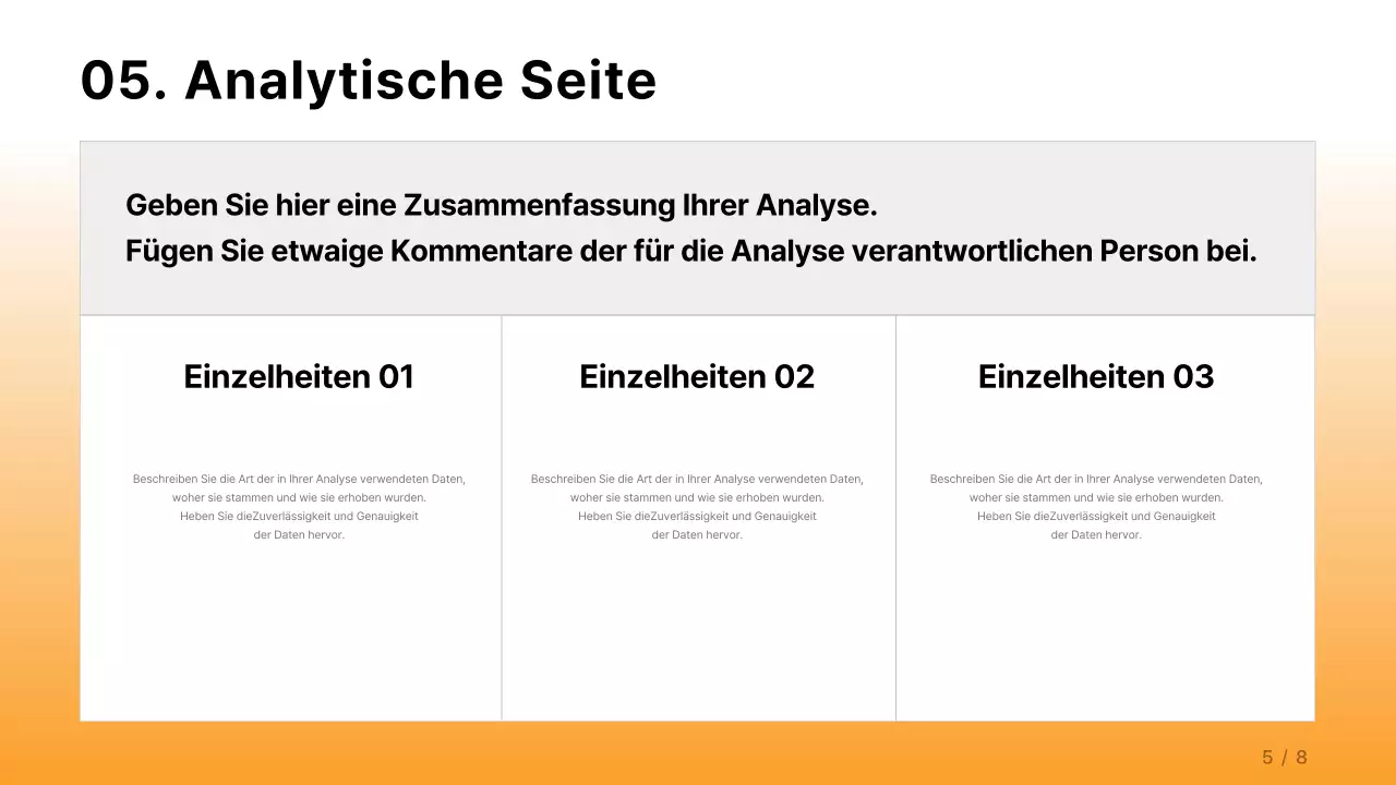 Ein einfacher Unternehmensbericht in Orange und Hellblau