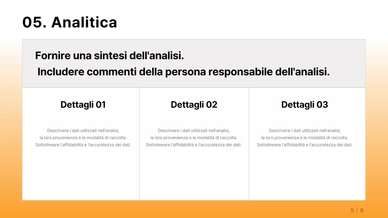 Una semplice relazione aziendale in arancione e azzurro
