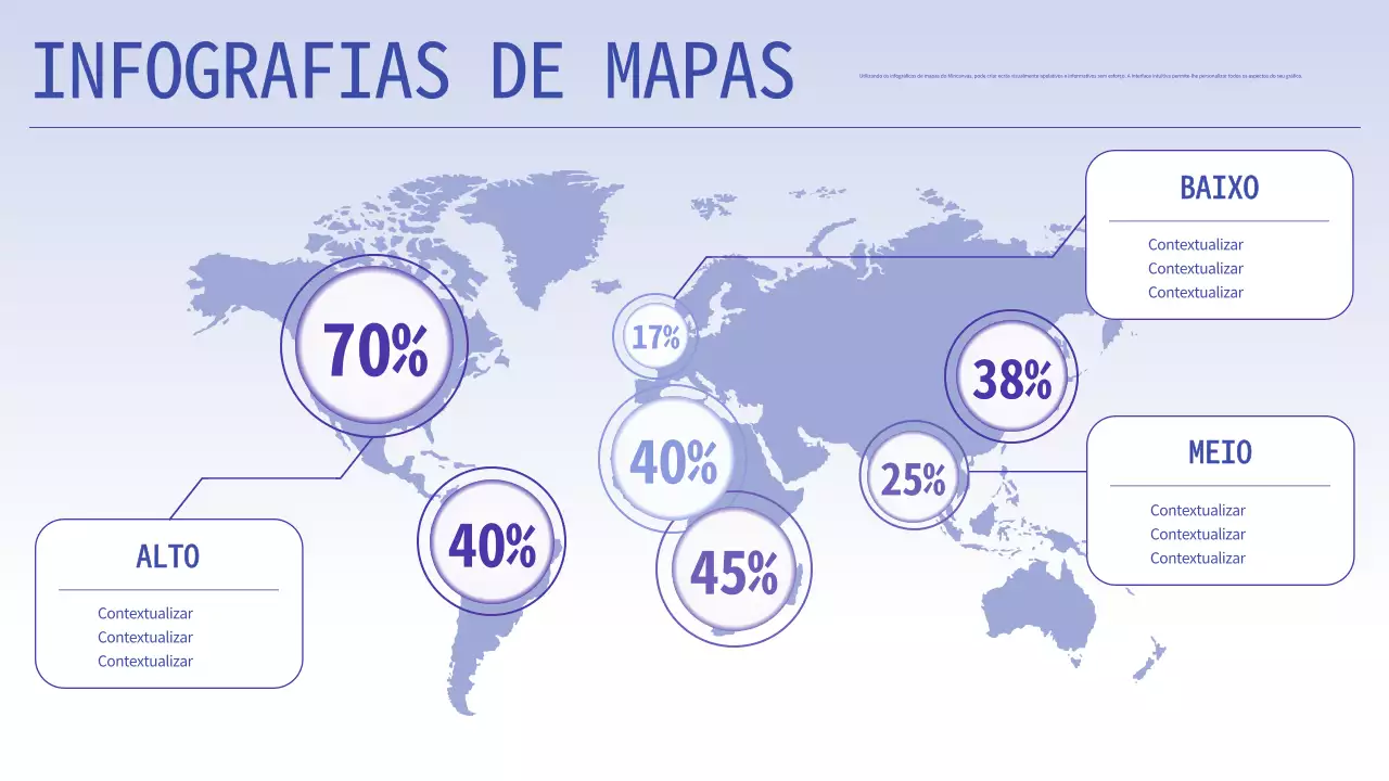 Mapa-múndi moderno azul e roxo Inquérito