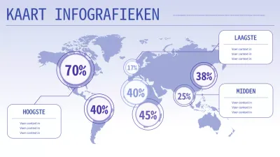 Blauw en paars Modern Wereld Kaart Overzicht